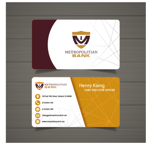Business Card Design #74 | 'Metropolitan Bank' design project