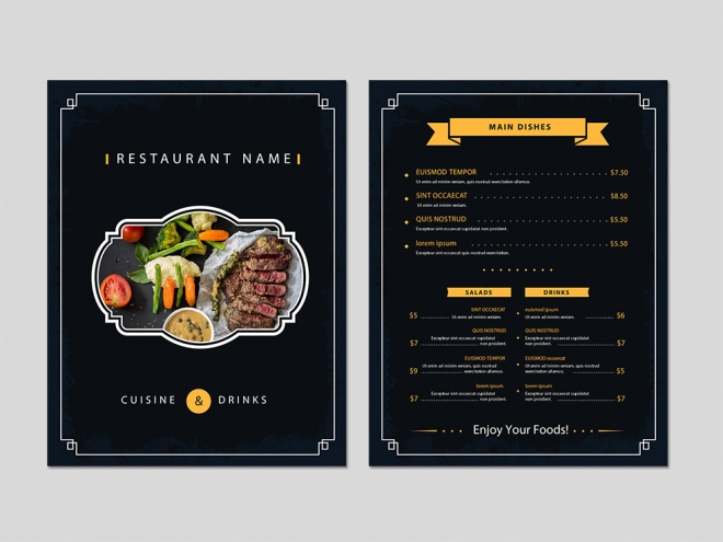 Graphic Design #209 | 'Restaurant Menu Template Design' design project ...