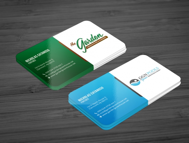 Business Card Design #160 | 'Garden Greenhouse and Nursery | GGN Pools ...